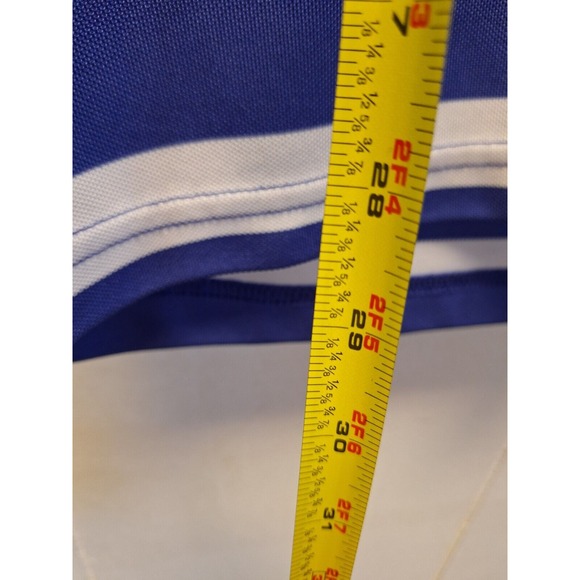 Mens Izod Golf Short Sleeve‎ Blue Striped Polo Shirt Size Medium MD M - Picture 5 of 9